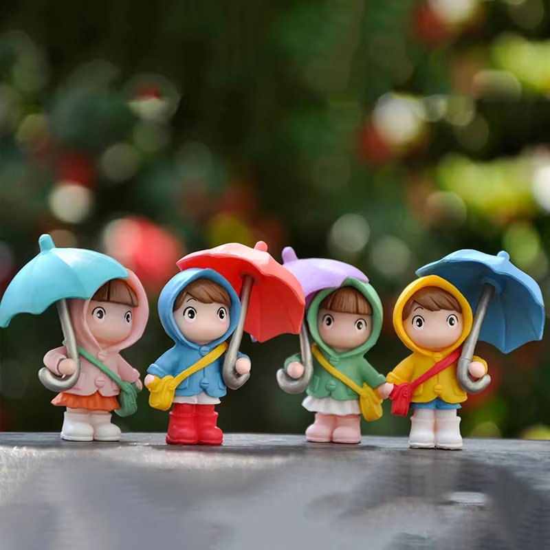 1PCS Cute Umbrella Couple Car Interior Decoration Action Figures Auto Rearview Mirror Dashboard Ornaments for Car Accessories