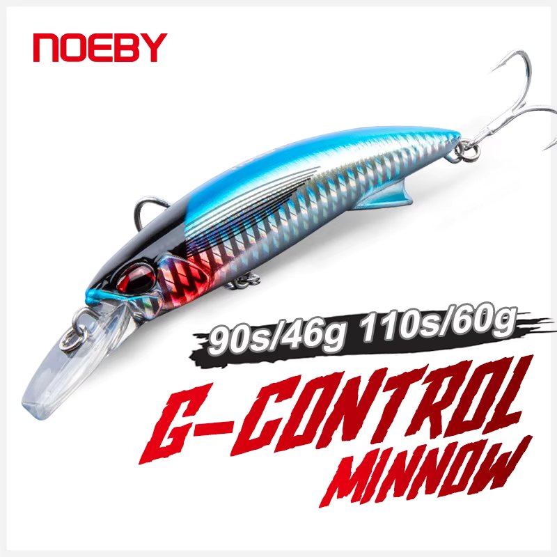 NOEBY G-Control Minnow Fishing Lure 90mm 46g 110mm 60g Heavy Sinking Trolling Wobbler Artificial Hard Bait for Sea Fishing Lures