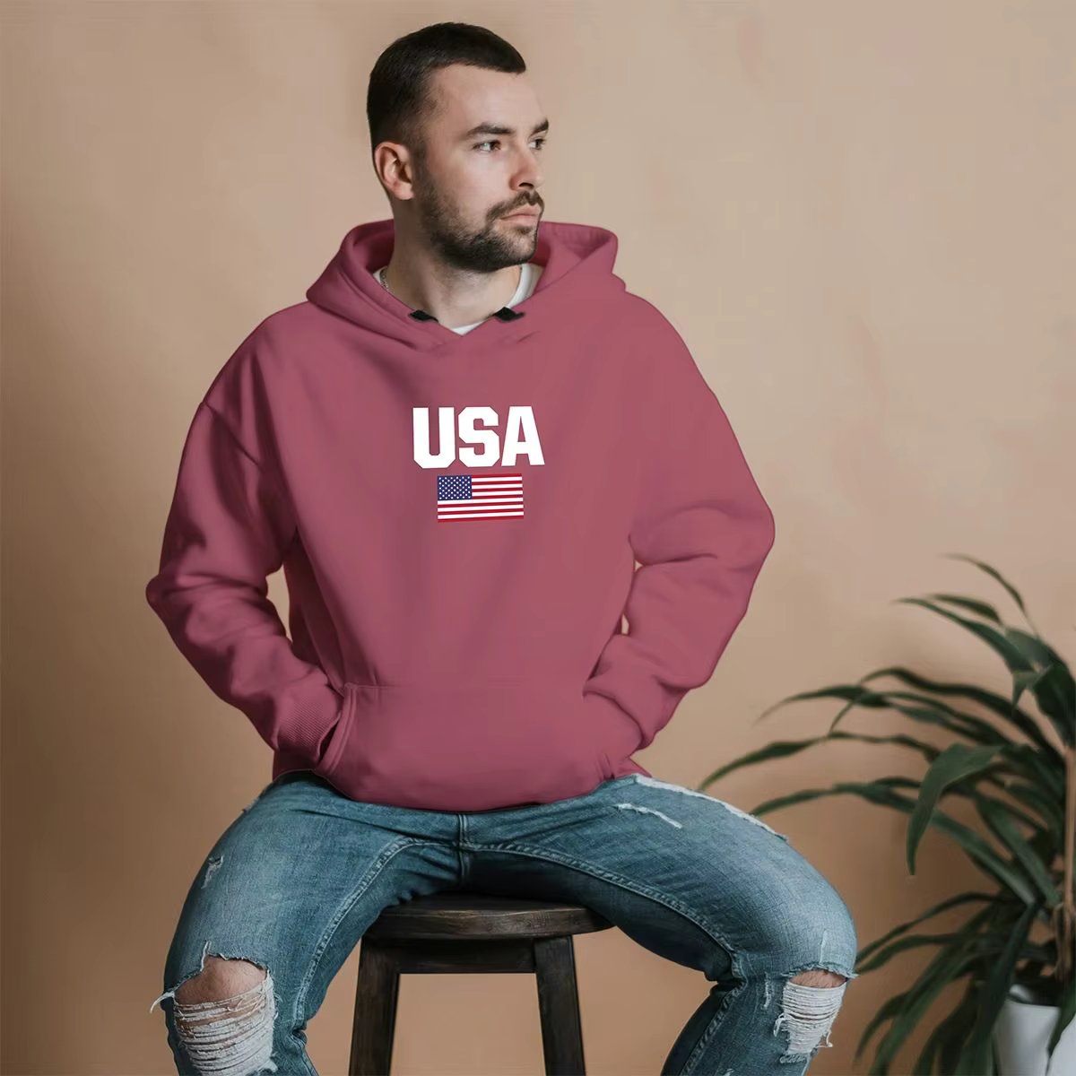 United States of America USA Men's Sweatshirt With Hood