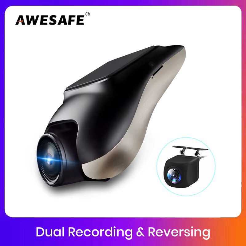 AWESAFE 720P dashcam ADAS Mini Car DVR 120 ° FOV Car Video Recorder Hidden Type Dash Cam for Android Support ReverParking