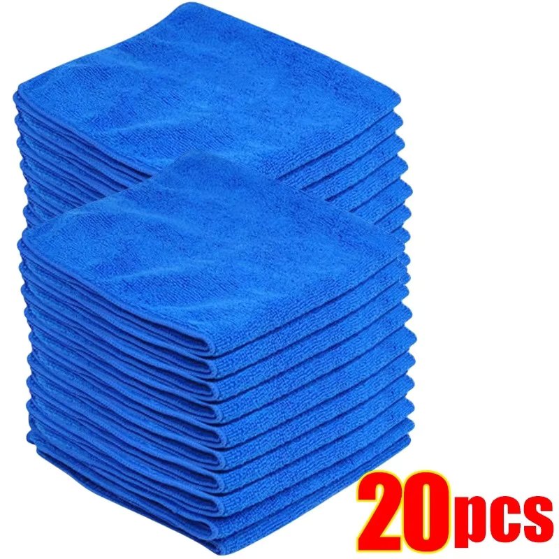 20/10PCS Car Cleaning and Washing Square Towel Super Absorbent and Non Shedding Towel Ultra Fine Fiber Multifunctional Towel