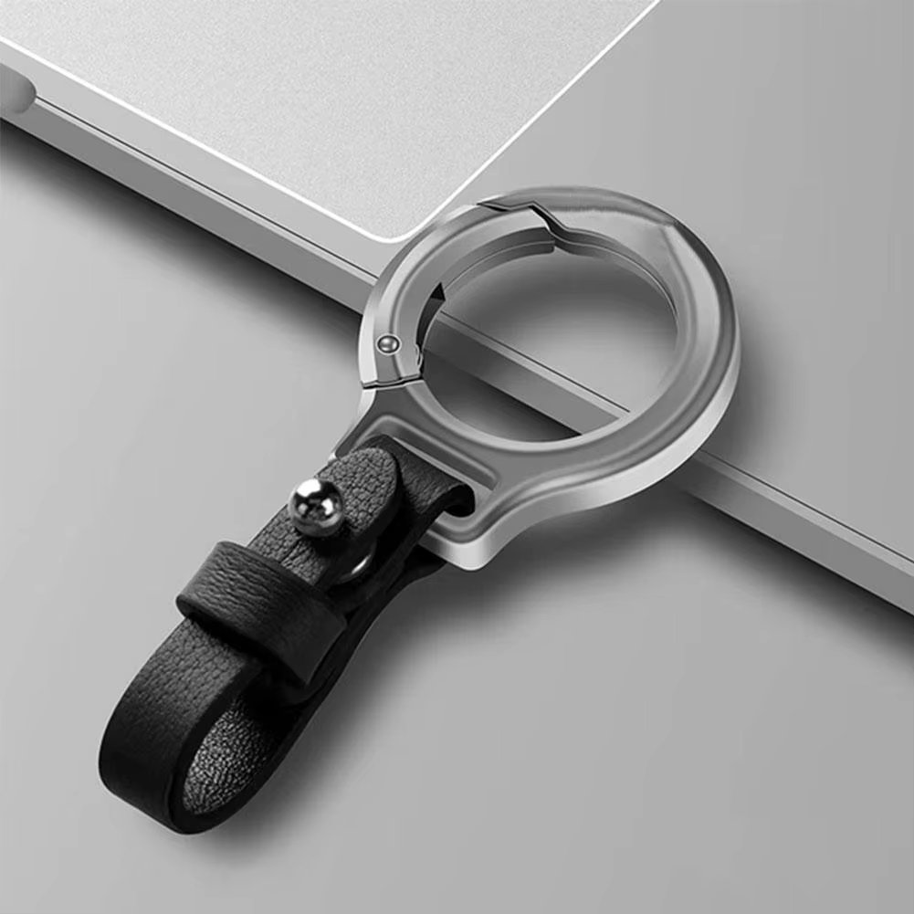 Leather Car Keychain Pendant Key Ring Chain Hanging Men Women Gift Universal Durable Metal Ring Creative Keychain Car Styling