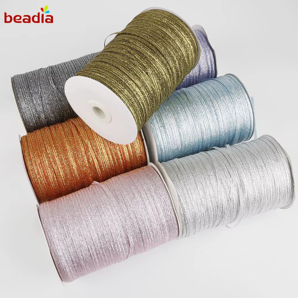 20 Yards 3mm Width Glitter Ribbon Gift Packing Belt For DIY Wedding Party Christmas Embellishment Ribbon Sewing Accessories