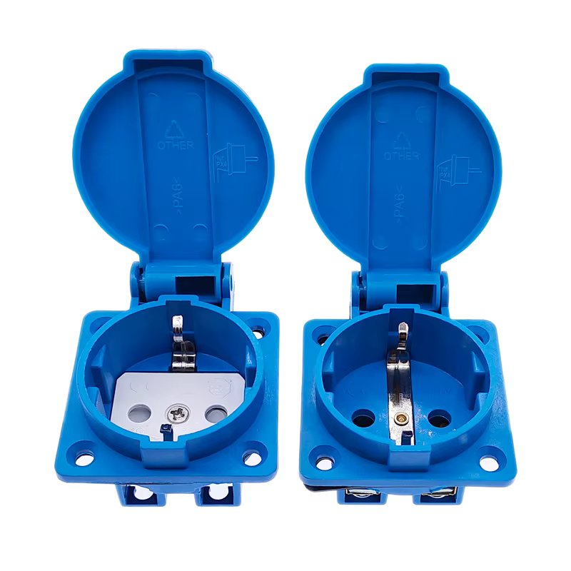 waterproof socket industrial waterproof socket EU socket copper contact body