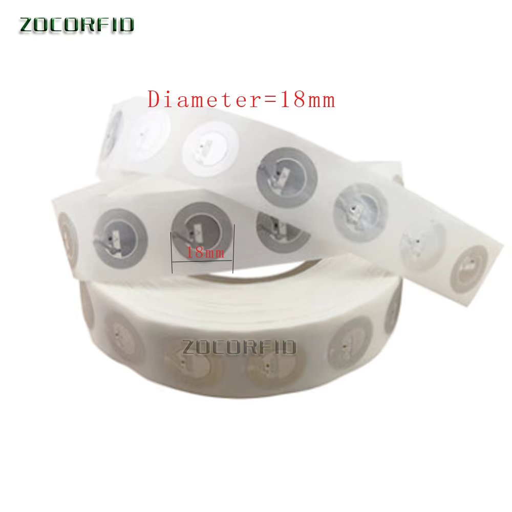 1000pcs/Lot NFC Tags Sticker 13.56MHz ISO14443A N-tag 213 NFC Stickers Universal Lable Dia=18mm  for NFC enabled device