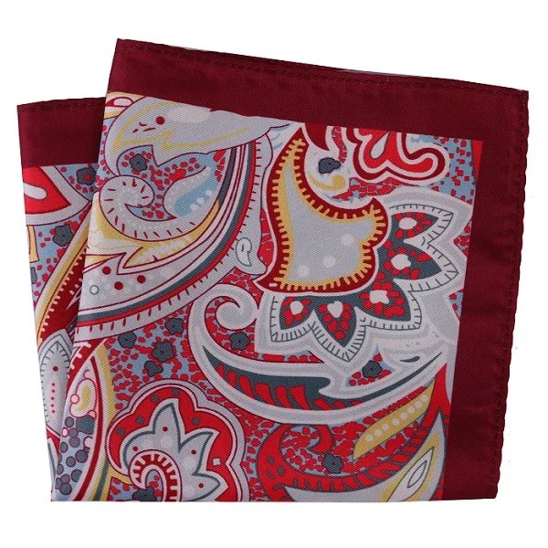 Tailor Smith New Designer Pocket Square Handkerchief Houndstooth Floral Paisley Strip Printing Soft Handkerchief Men Chest Towel