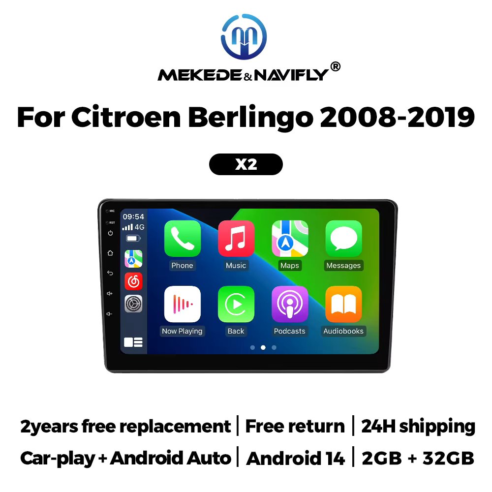 MEKEDE 2 Din Car Radio For Citroen Berlingo B9 Peugeot Partner 2008 - 2019 Wireless Carplay Android Auto car intelligent system