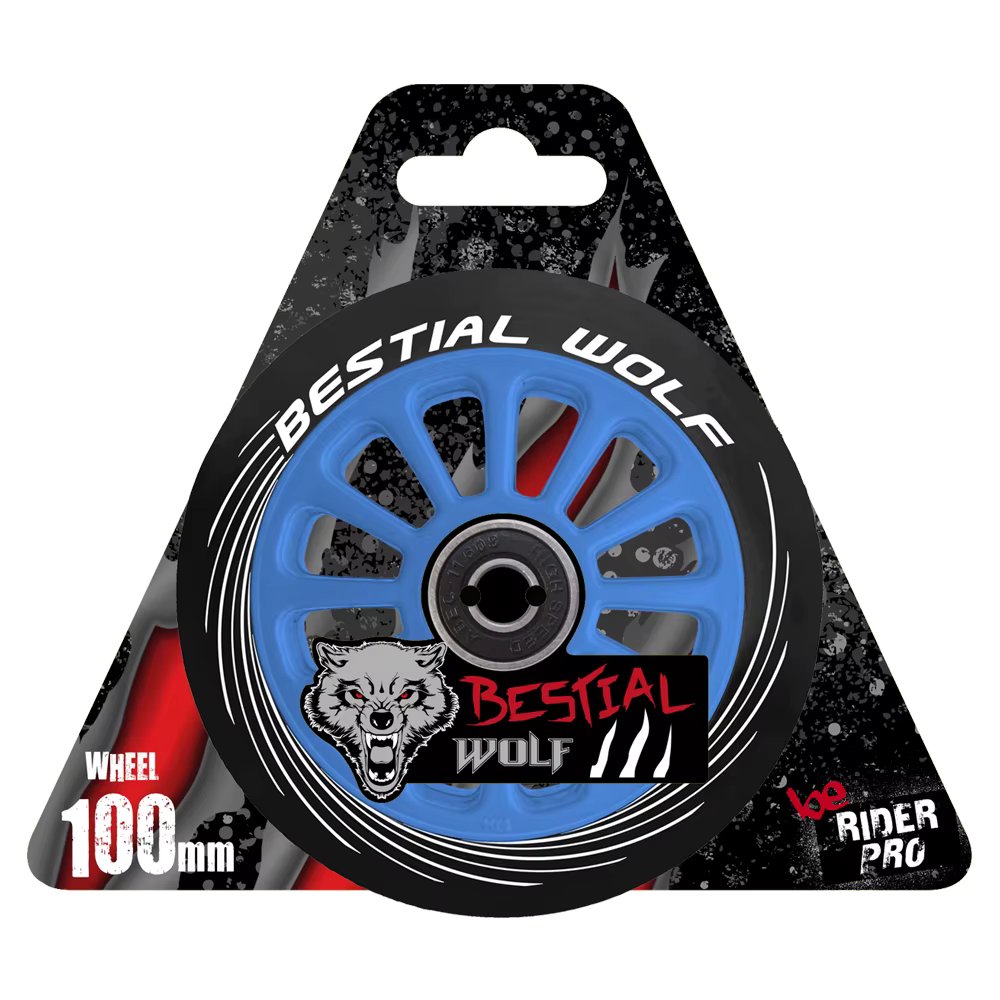 PILOT 100 MM Wolf 100mm Bestial wheel for Pro Scooters Ideal for Park and Freestyle (blue)