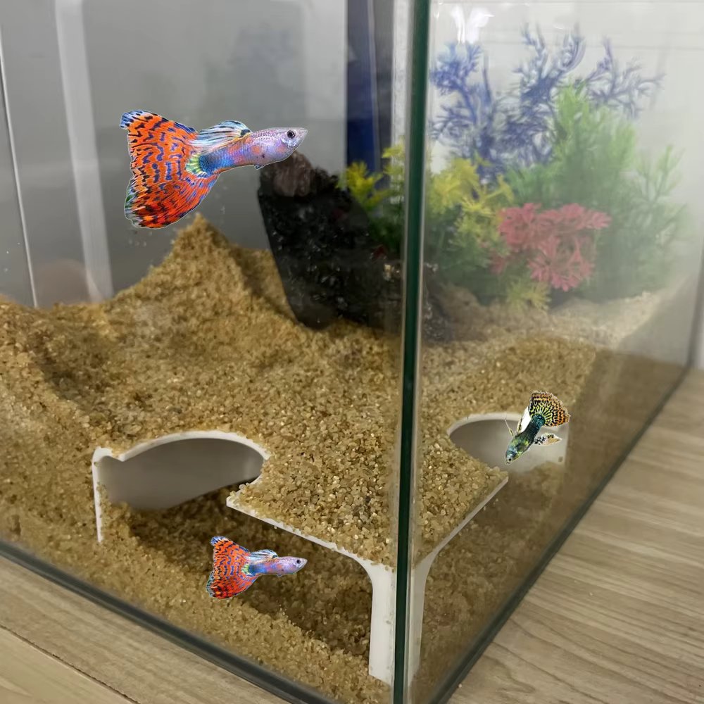 Underground corner tunnel for aquarium cave/ fish tank For Aquatic Pets To Breed Play AndRest Fish Tank Ornaments