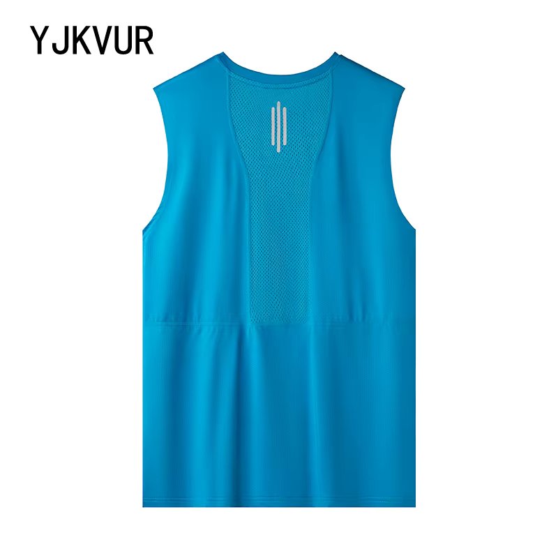 YJKVUR Summer Men's Workout Sleeveless Shirts Quick Dry Beach Pool Tech Running Athletic Exercise Muscle Tank Top Gym T Shirts