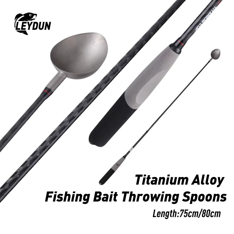 Fishing Bait Throwing Spoons Non-Stick Bait Scoop Retractable Rod Long Throw Fixed Point Fishing Gear Bait Spoon Fishing Tackles
