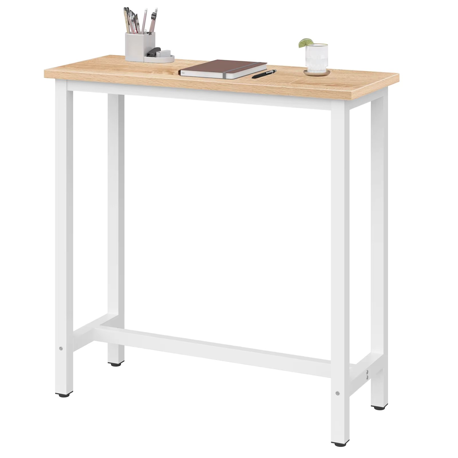 Bar Table Bistro cocktail Dining Table Vintage MDF Wood 100x40x100cm High Coffee Tea Counter Table for Kitchen Bar Balcony