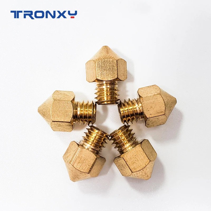 Tronxy 5PCS MK7 MK8 Nozzle 0.3 0.2 0.5mm Copper 3D Printers Parts Extruder Threaded 1.75mm 3.0mm Filament Head Brass Nozzles