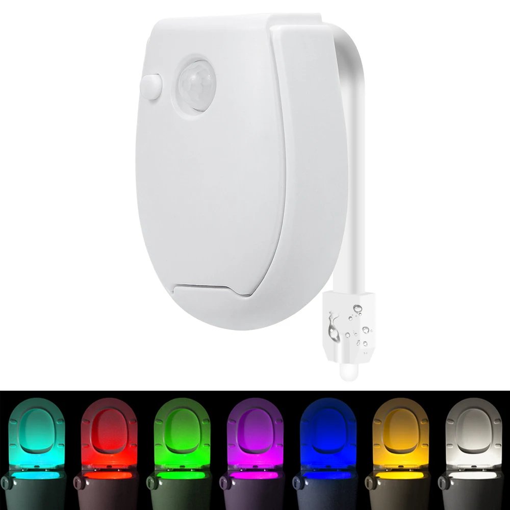 Toilet Night Light Smart PIR Motion Sensor Toilet Seat Lamp Bathroom Waterproof Lighting Bulb RGB Toilet Lamp Led Luminaria Lamp