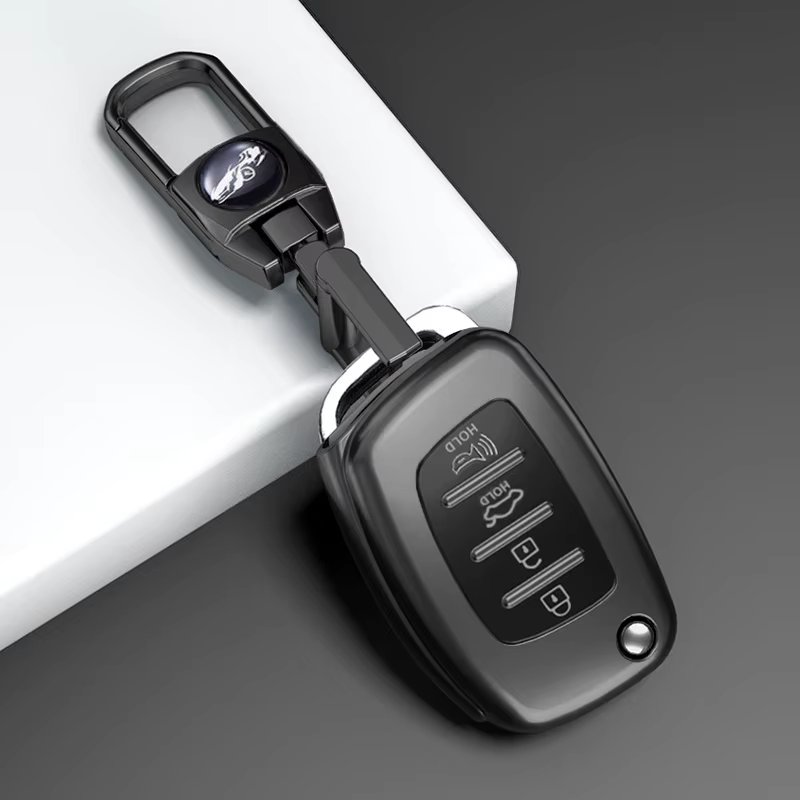 4 Bottons Filp Car Key Case Fob Cover Shell for 2015 Hyundai Santa Fe Sonata Tucson I40 Ix45 2013 2014 2016 2017 2018 2019