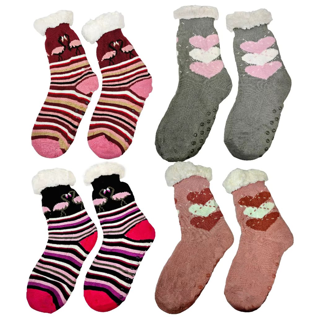 Kit 6 Pads Women Thermal Socks Lated Anti-slip Plush Cold Protection Winter gorgeous