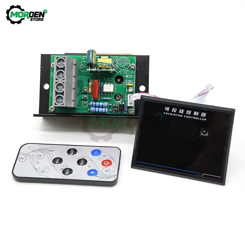 10KW AC 220V Smart Digital Display SCR Voltage Regulator Touch/Button Isolated Power Supply Buzzer Infrared Remote Control