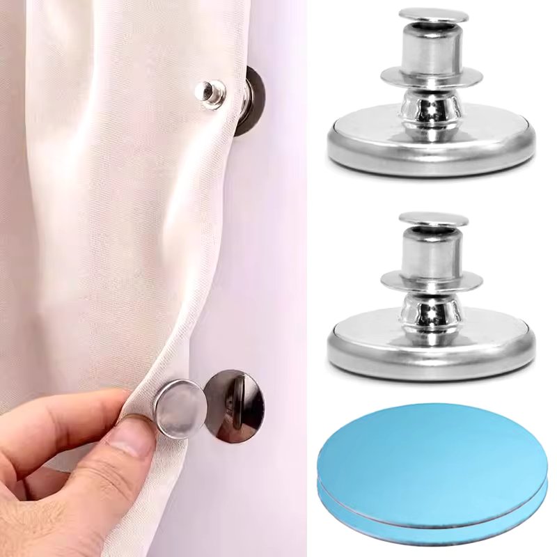 4/8Pairs Curtain Magnetic Button Detachable Curtain Fix Fastener Clip Prevent Light Adjustment Window Screen Close Magnet Buckle
