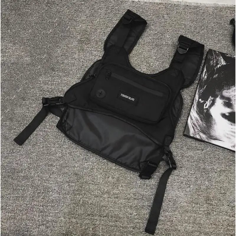 Chest Bag Hip Hop Tactical Streetwear Fashion Large Capacity Functional Waist Bag Sports Casual Oxford Vest Bag for Men Women