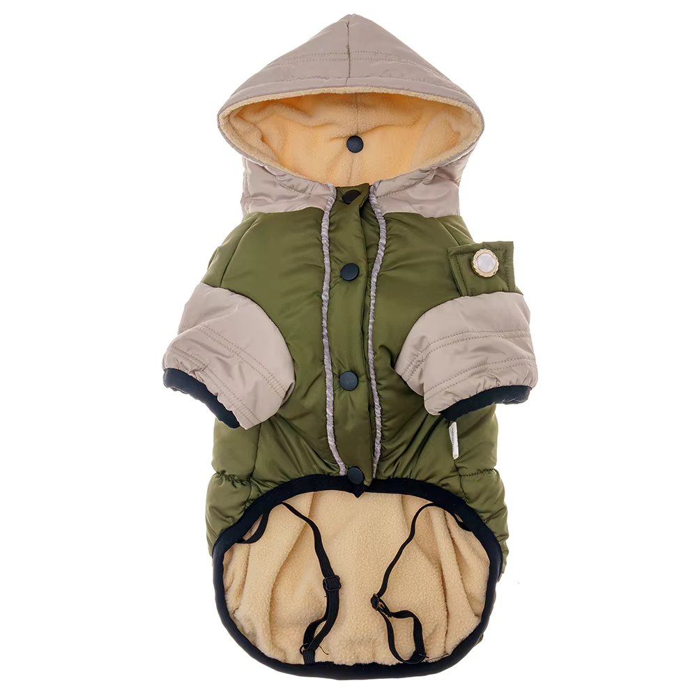 Winter Dog Hooded Coat Thicken Warm Polar Fleece Lining Dog Clothes Windproof Waterproof Dogs Puffer Coats Pet Dogs Cotton Coat