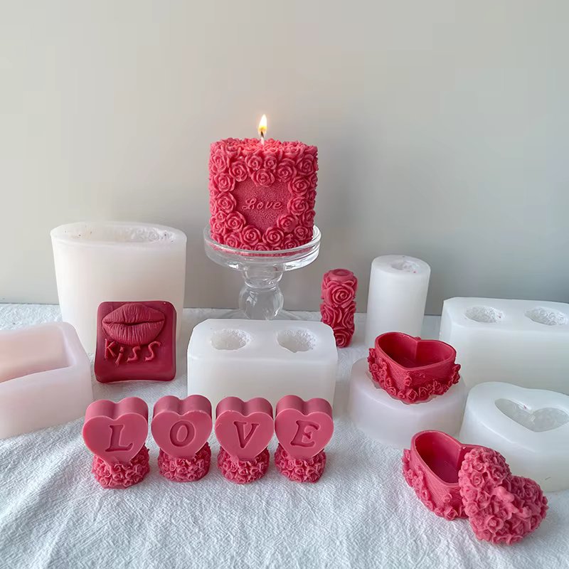 3D Candle Silicone Molds DIY Love Valentine's Day Romance Candle Making Mold Tool Moldes De Silicona Para Velas форма для свечей