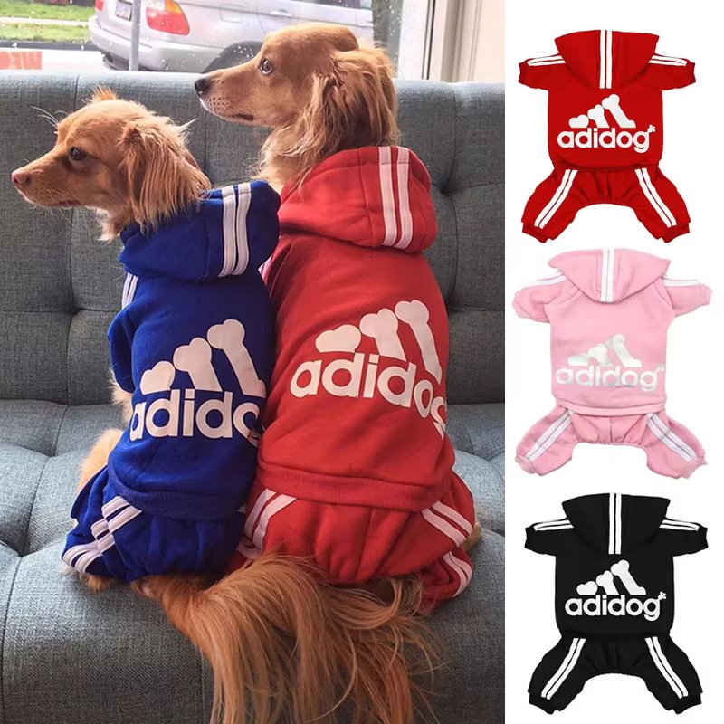 Winter Clothes for Small Dogs Adidog Dog Hoodie Fleece Overalls for Small Breeds Dogs Sport Puppy Sweatshirt 4 Legs Dog Jumpsuit