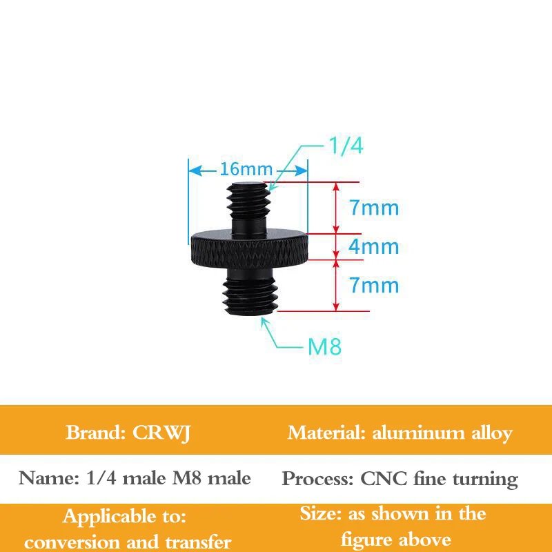 Conversion Screw Dual Nuts Tripod Mount Screw 1/4 to M4 M5 M6 M8 M10 Inch Projector Bracket Adapter Converter for DSLR Camera