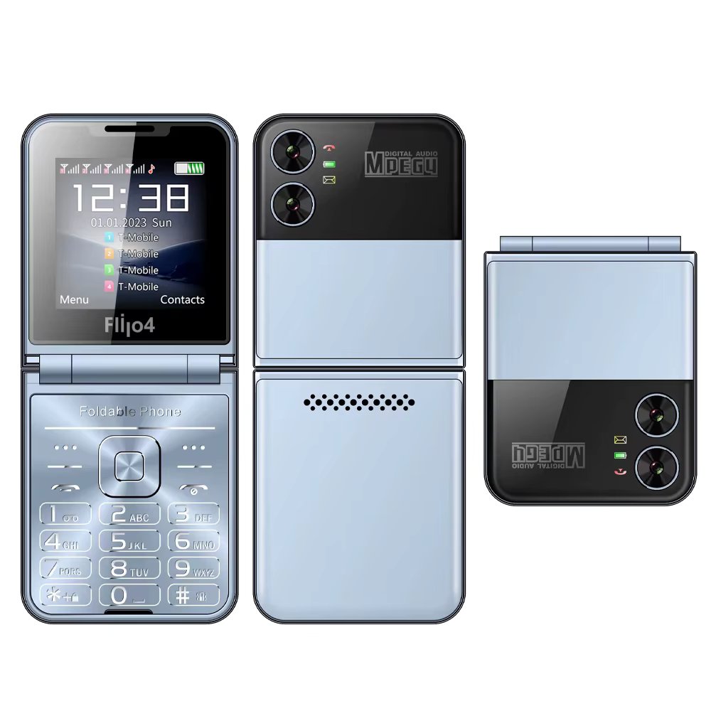 SERVO Flilo4 Flip Cellphone Four SIM Card GSM Cellular Network Flashlight Speed Dial Magic Voice Foldable Mobile Phone Low Price
