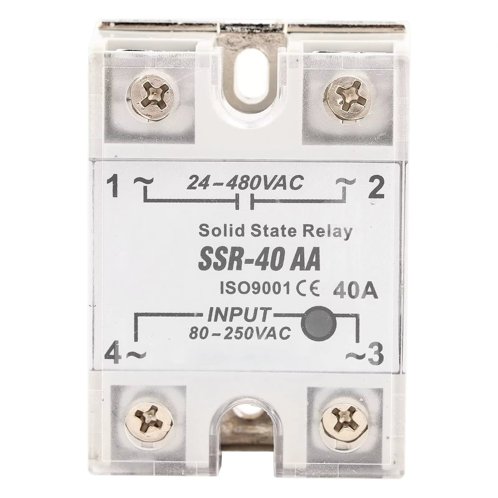 SSR-40AA 40A Solid State Relay Module AC-AC 90-250V Input 24-480V Output High Quality