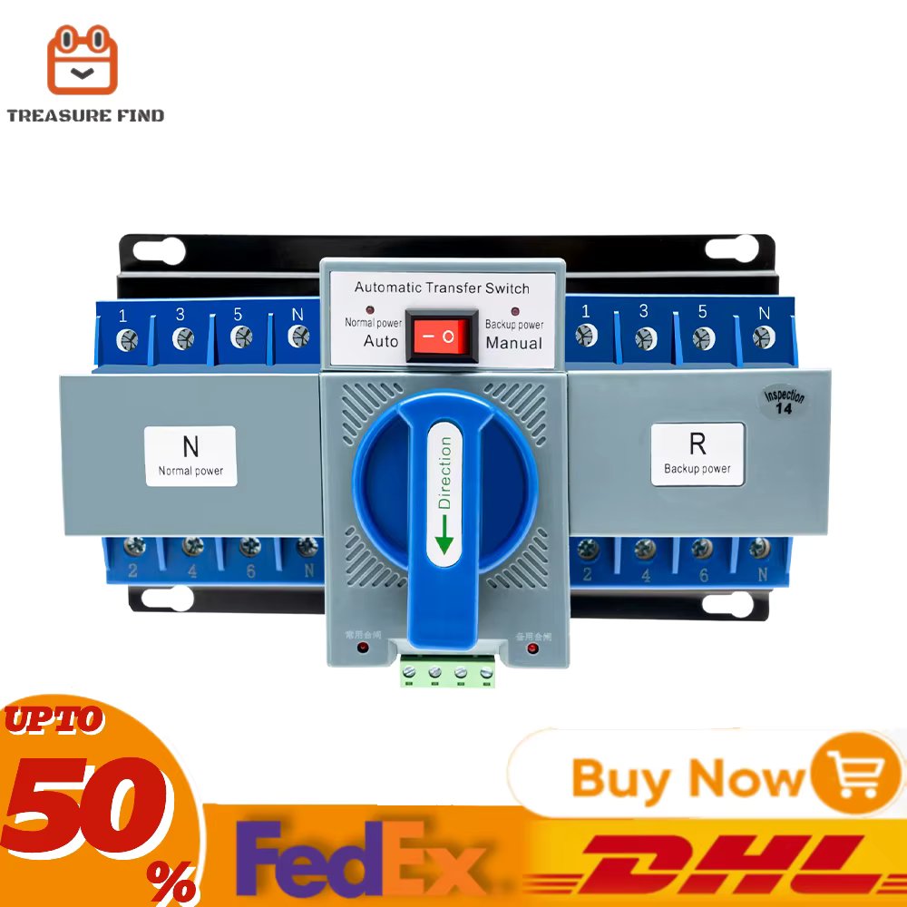 4P/63A Dual Power Automatic Transfer Switch Supply PRO Switch for Generator For Homes and Public Places Power Supply Switch