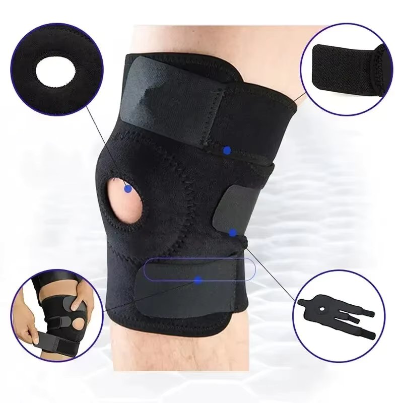 Knee brace without side stabilizer breathable adjustable knee support for exercise training and knee pain