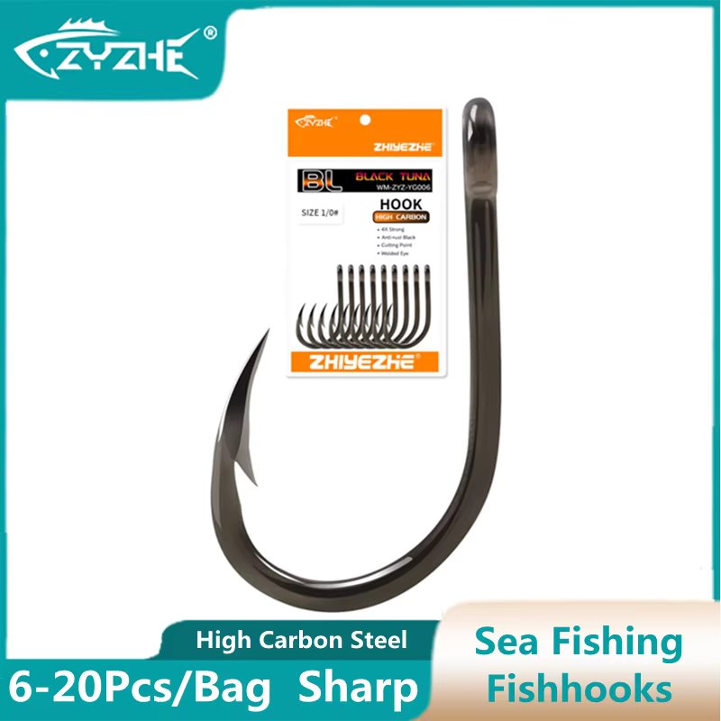 ZYZ Boat Fishing Jig Assist Hook 6-20Pcs/Bag Sea Fishing Large Circle Bass Tuna Hook Trolling Fishhooks Accessories Tackle