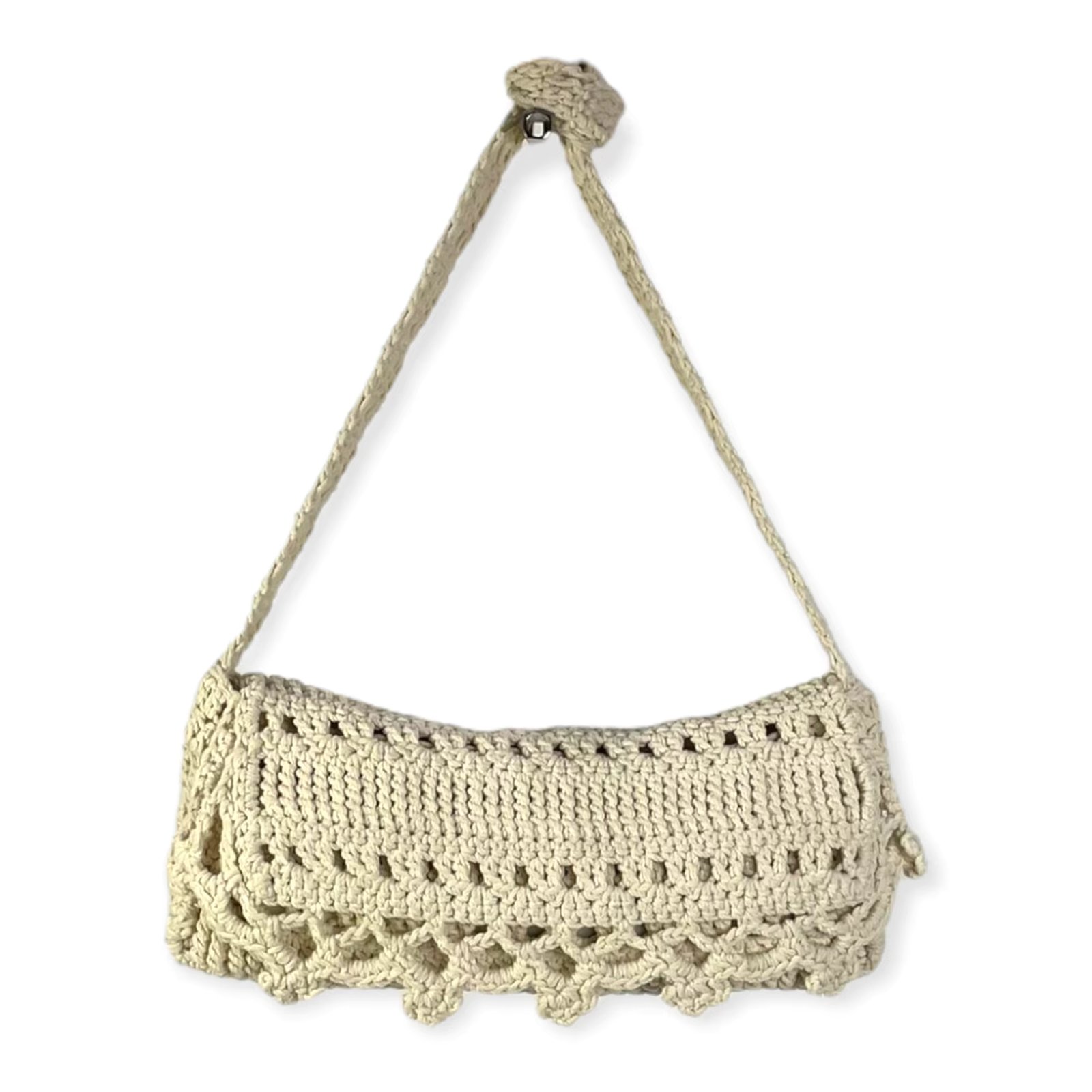 GORETT - Women's crochet shoulder bag, 100% Natural cotton shoulder bag, bohemian style, summer collection 2022