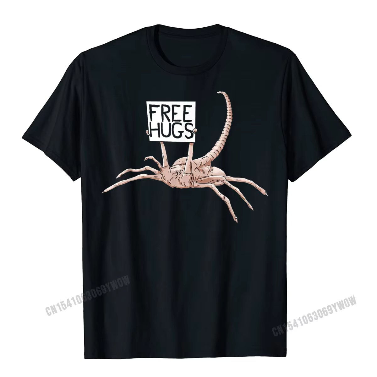 Free Hugs Funny Facehugger Aliens T-Shirt Harajuku Cotton T Shirt Comfortable Hip Hop Design Top T-Shirts