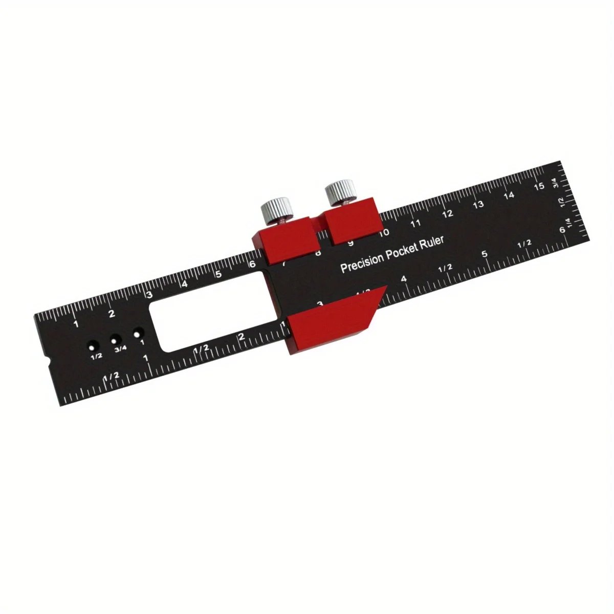 Woodworking Pocket Ruler Aluminum Alloy T-Type Scribing Square Layout Tool,  Accurate Slide Ruler Inch And Metric Measurements
