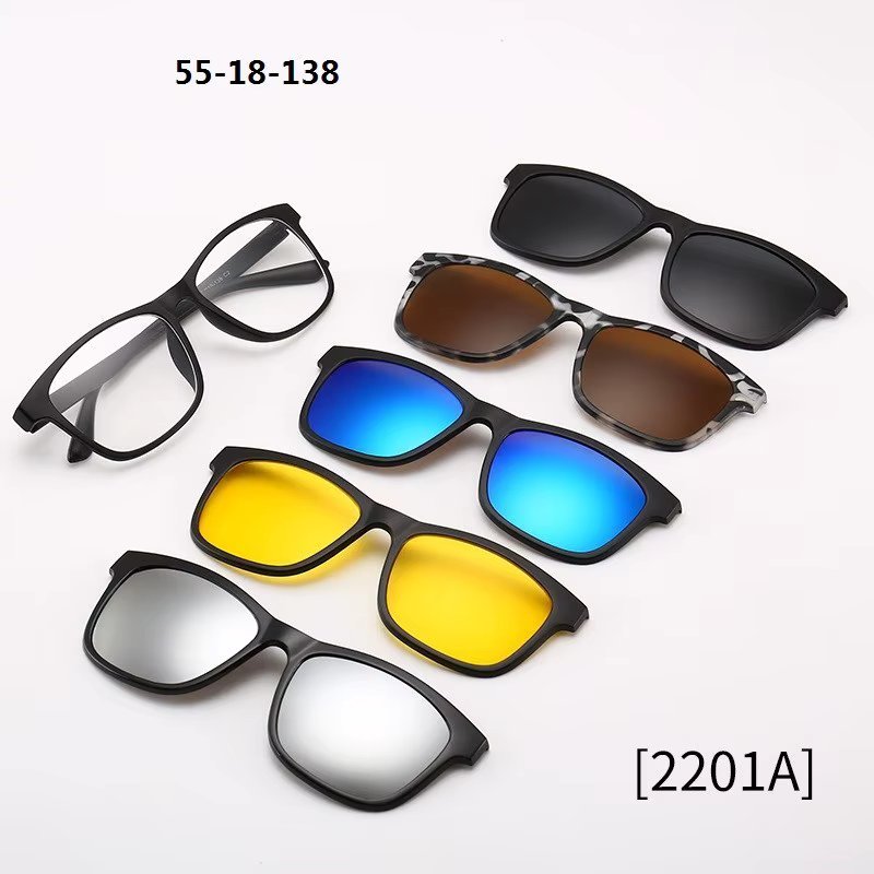 6 In 1 Custom Men Women Polarization Optical Magnetic Sunglasses Magnet Clip on Sunglasses polarizatin Clip on Sun Glasses Frame