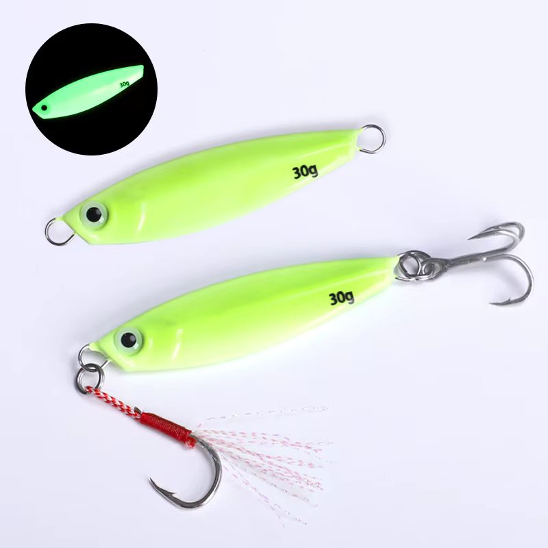 AS Glow Jig Shore Cast Spoon Fast Jig Luminous Vertical Speed Sinking Pesca Metal Jigging Artificial Bait Sea Lure Angler