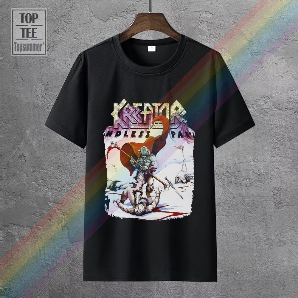 Short Sleeves Cotton T-Shirt Fashion Kreator Endless Pain T-Shirt Size Large L German Thrash Metal Classic