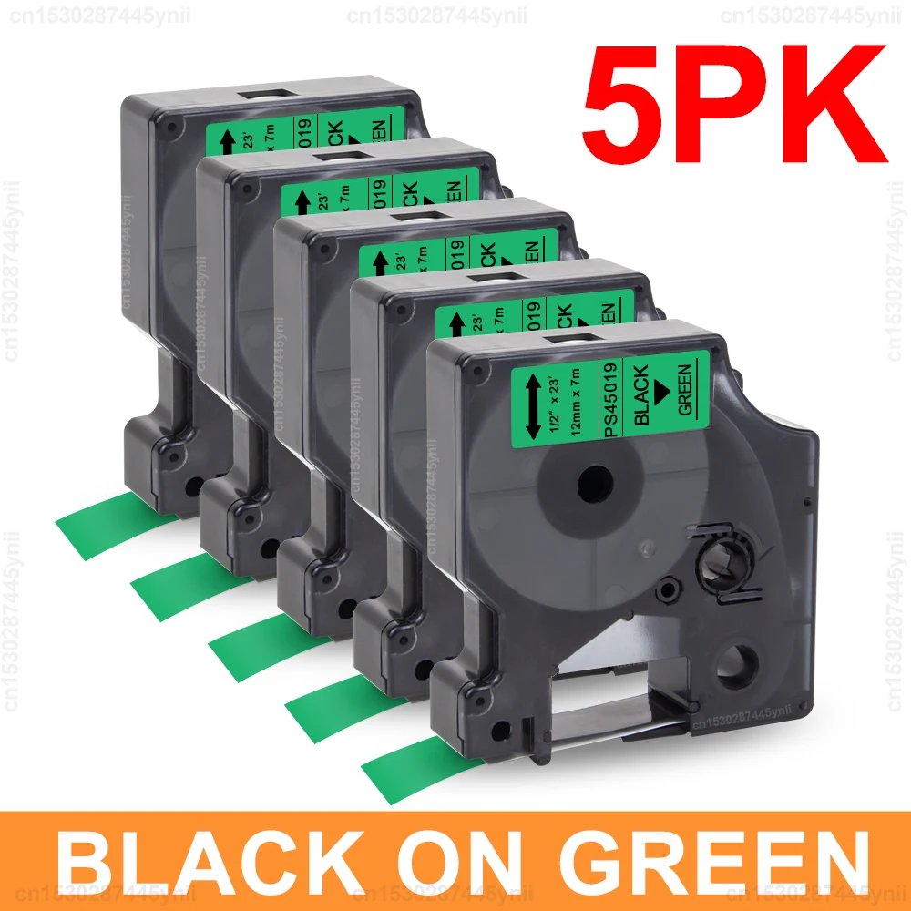 5PK Black on Green