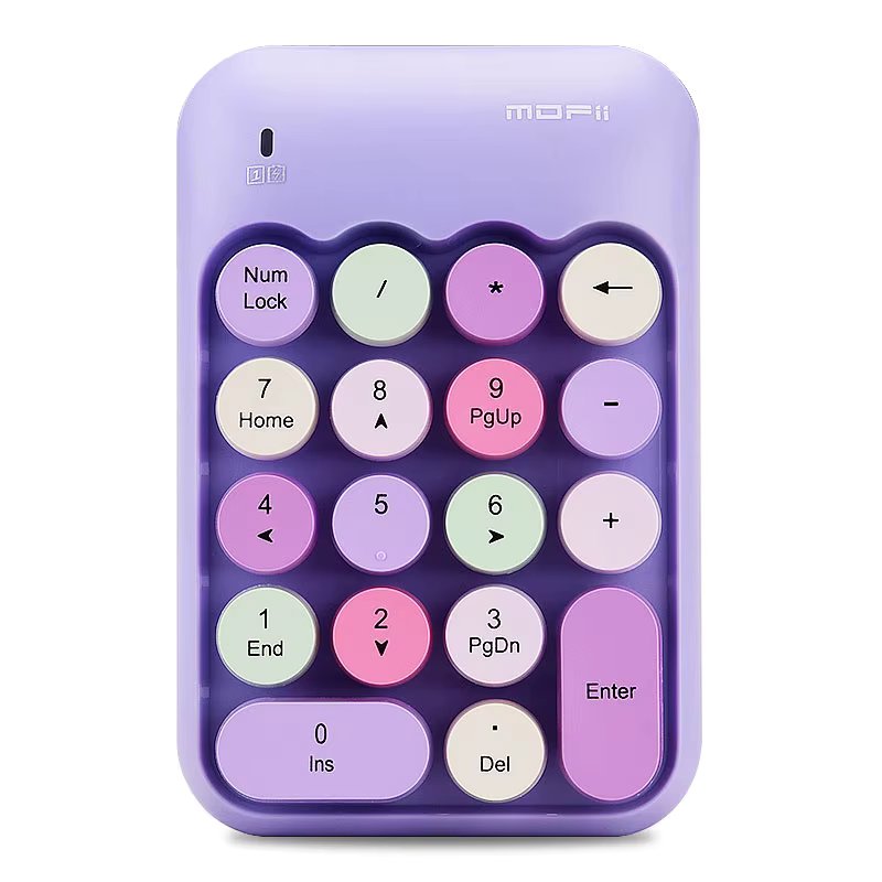 MOFII Wireless Numeric Keypad,Colorful Retro Mini Portable Numeric Keypad,2.4G Wireless External Keyboard for Computer,Laptop