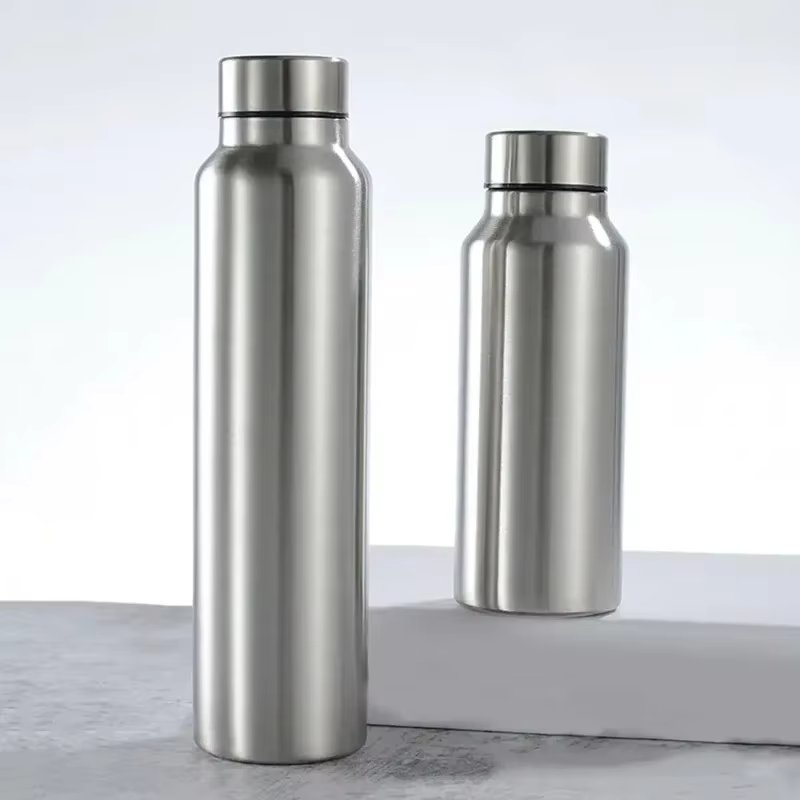 650ml/1000ml Stainless Steel Sport Water Bottle Single-layer Rugged  Cup Metal Flask Drinkware Camping Sports Gym