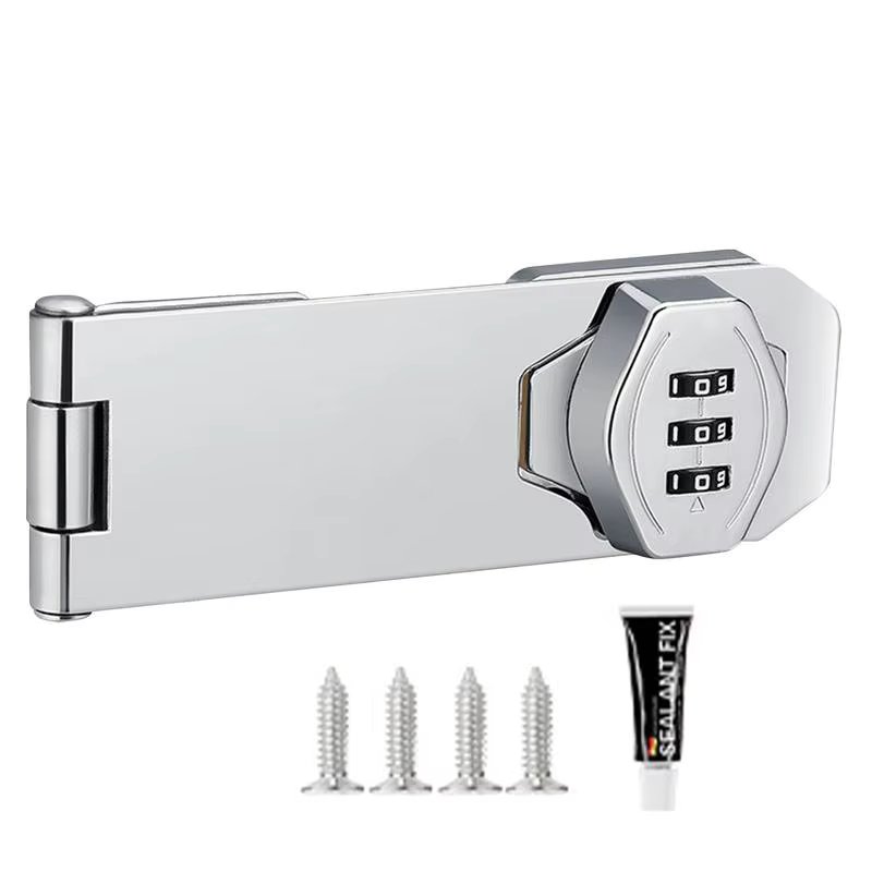 Keyless Cabinet Lock Cabinet Door Hasp Lock Household Zinc Alloy Keyless 3-Digit Combination Lock For Kitchen Drawers Cabinets
