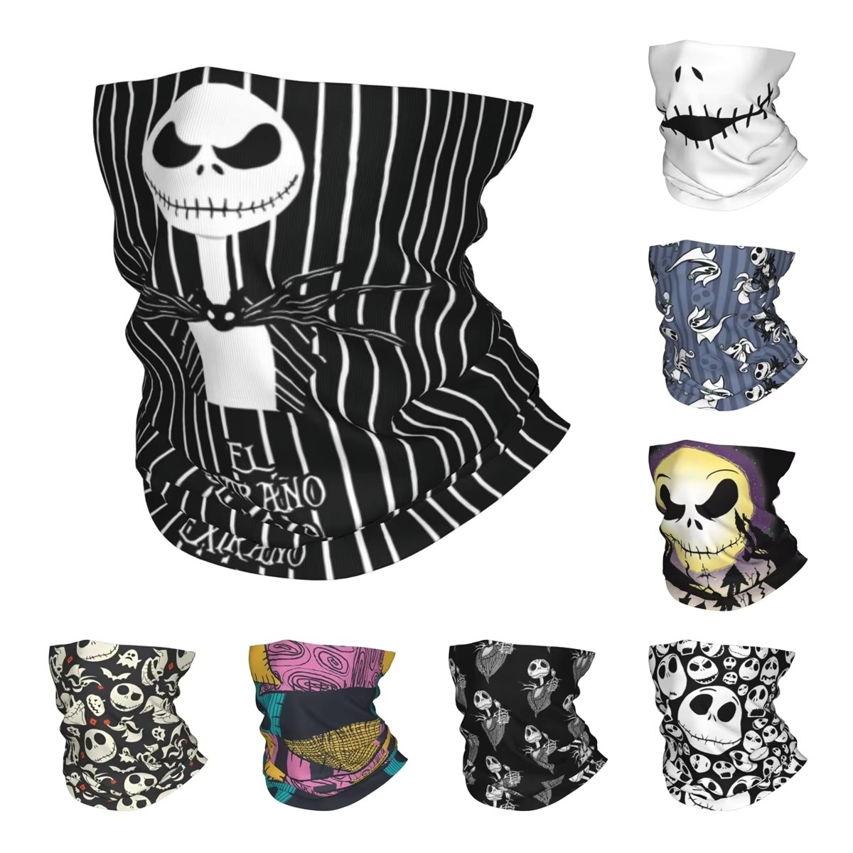 Jack Skellington Stuff Bandana Neck Gaiter Printed The Nightmare Before Christmas Face Scarf Multifunctional Headwear Fishing
