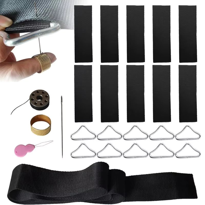Trampoline Repair Patch Kit Replacement Patch Repair Kit With Triangle Ring Buckle Sturdy And Wear Resistant Trampoline Triangle
