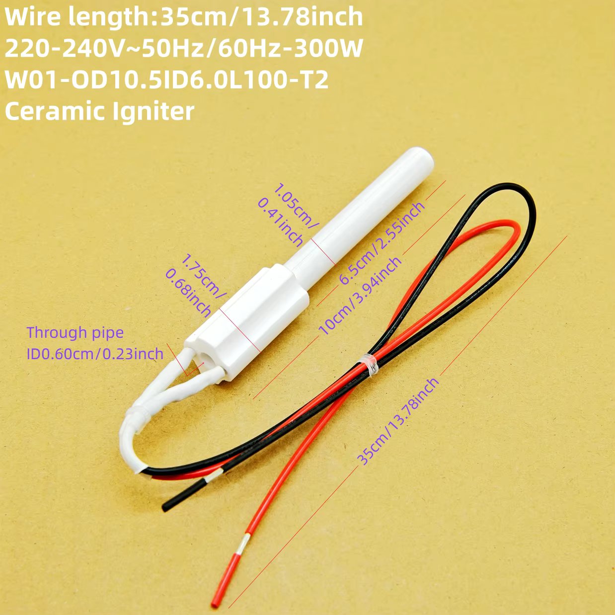 Pellet stove Igniter 220V300W Fireplace heating furnace electric heating pipe ceramic igniter  kitchen accessories  ignition