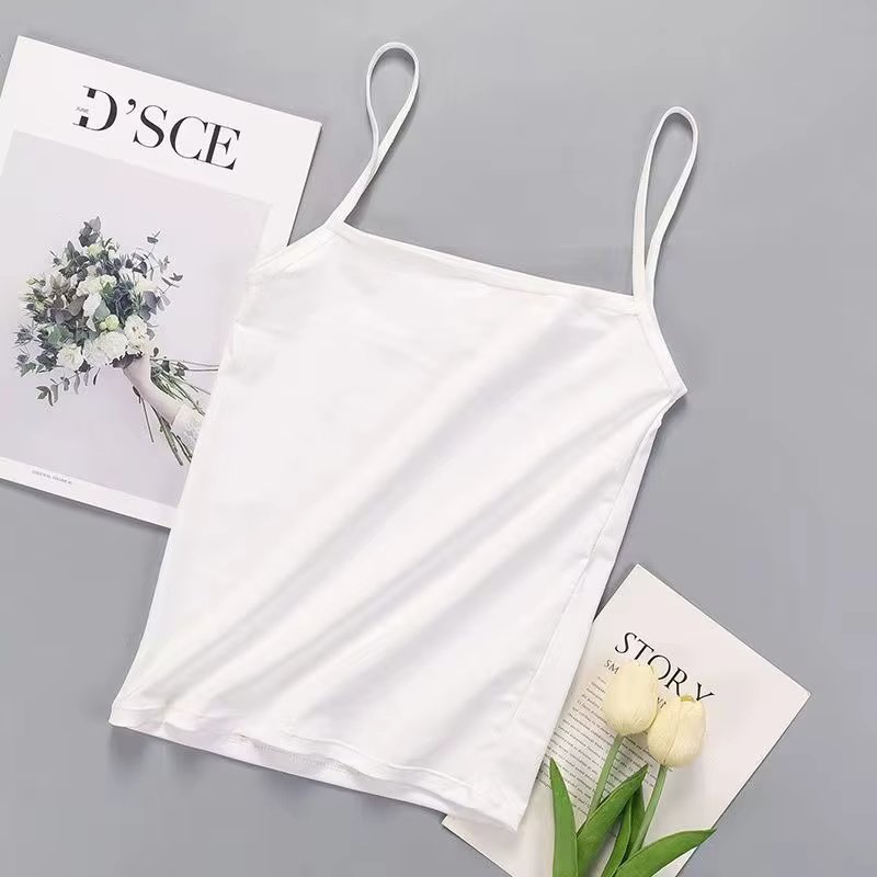 Hot Sale!Women Summer Modal Camisole Crop Tops Sleeveless Slim Sling T-shirt Black White Bottoming Tanks Bra Underwear Vest Tops