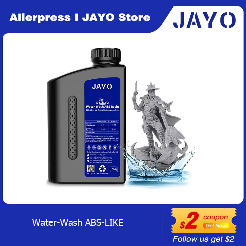 JAYO 3D printing material Washable ABS 405 nm UV photopolymer high precision fast curing liquid resin for LCD/DLP 3D printer