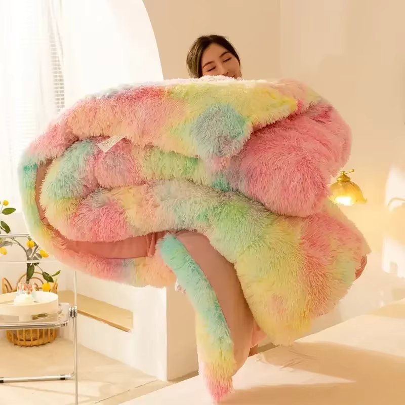 Duvets Filler Very Warm Quilt Bedspread Winter Sheep Wool Blanket Thicker Comforter Quilts Soft Machine Washable Microfiber