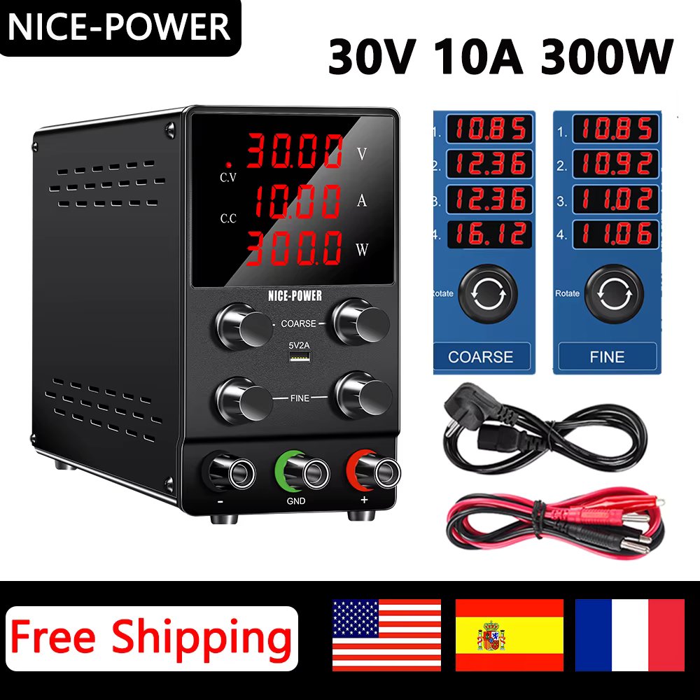 30V 10A Bench Lab Regulator Power Supply Adjustable Voltage Regulator Stabilizer Switching Bench Source 220V/110V NICE-POWER