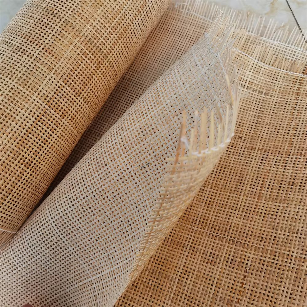 90cm Wide 2.0MM Checkered Real Natural Rattan Webbing Roll Indonesian Cane Wicker Sheets Chair Table Furniture Material